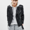 Faux leather biker jacket